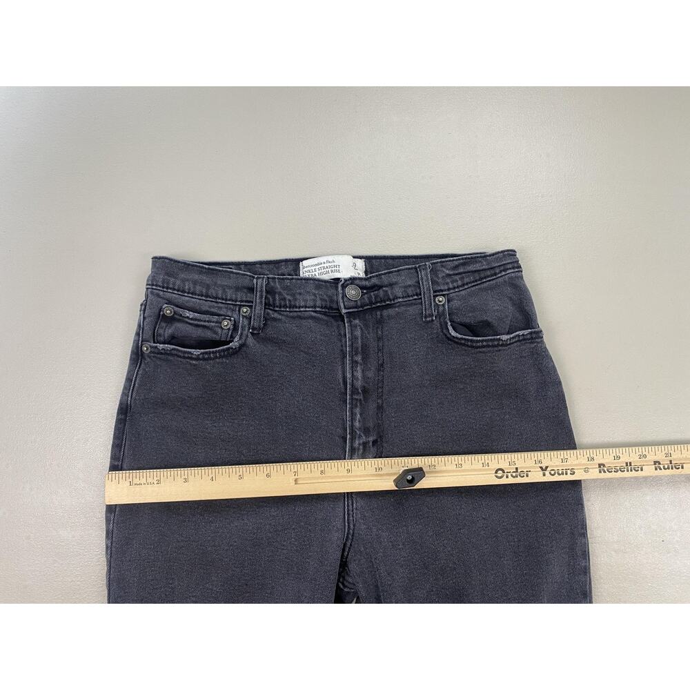 Abercrombie & Fitch Ankle Straight Ultra High Rise Jeans Womens 8/29 Black 28x26 - Picture 7 of 13